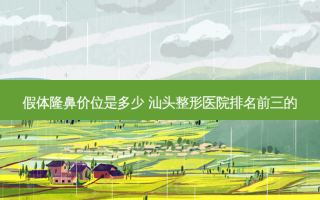假体隆鼻价位是多少 汕头整形医院排名前三的