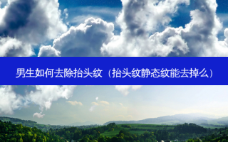 男生如何去除抬头纹（抬头纹静态纹能去掉么）