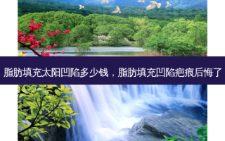 脂肪填充太阳凹陷多少钱，脂肪填充凹陷疤痕后悔了