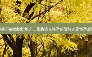 怀孕能不能做脂肪填充，脂肪填充怀孕前做好还是怀孕后做好
