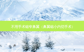 不用手术缩窄鼻翼（鼻翼缩小内切手术）