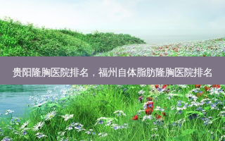 贵阳隆胸医院排名，福州自体脂肪隆胸医院排名