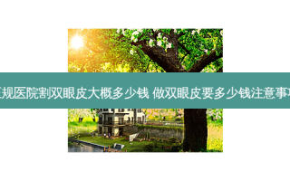 正规医院割双眼皮大概多少钱 做双眼皮要多少钱注意事项