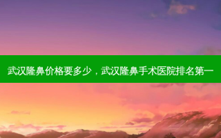 武汉隆鼻价格要多少，武汉隆鼻手术医院 *** 