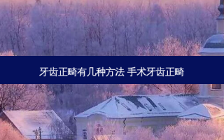 牙齿正畸有几种 ***  手术牙齿正畸