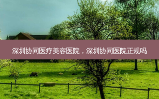 深圳协同医疗美容医院，深圳协同医院正规吗