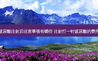 玻尿酸注射后注意事项有哪些 注射打一针玻尿酸的费用