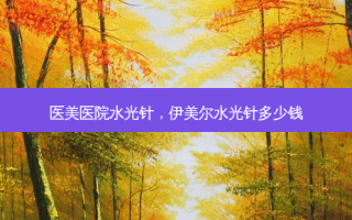 医美医院水光针，伊美尔水光针多少钱