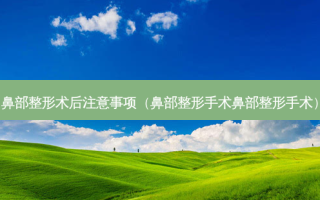 鼻部整形术后注意事项（鼻部整形手术鼻部整形手术）