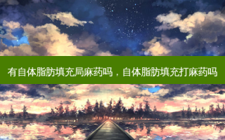 有自体脂肪填充局麻药吗，自体脂肪填充打麻药吗