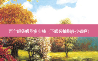 西宁眼袋吸脂多少钱（下眼袋抽脂多少钱啊）