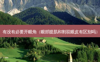 有没有必要开眼角（眼部提肌和割双眼皮有区别吗）