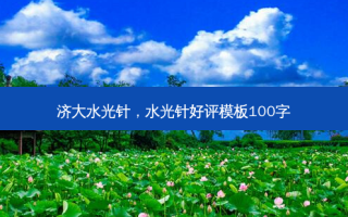 济大水光针，水光针好评模板100字