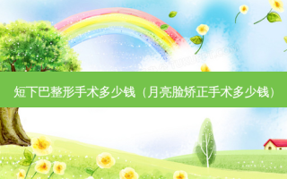 短下巴整形手术多少钱（月亮脸矫正手术多少钱）