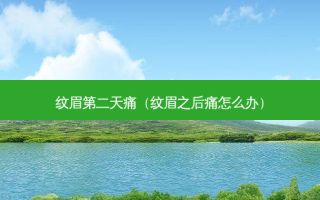 纹眉第二天痛（纹眉之后痛怎么办）