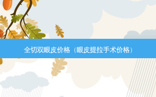 全切双眼皮价格（眼皮提拉手术价格）