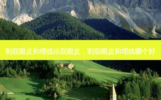 割双眼皮和埋线法双眼皮，割双眼皮和埋线哪个好