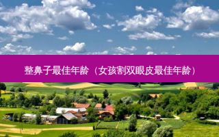 整鼻子佳年龄（女孩割双眼皮佳年龄）