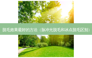 脱毛效果好的 *** （脉冲光脱毛和冰点脱毛区别）