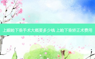 上眼睑下垂手术大概要多少钱 上睑下垂矫正术费用