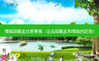 埋线双眼皮注意事项（定点双眼皮和埋线的区别）