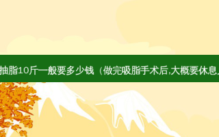 肚子抽脂10斤一般要多少钱（做完吸脂手术后,大概要休息几天）