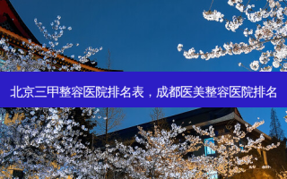 北京三甲整容医院排名表，成都医美整容医院排名