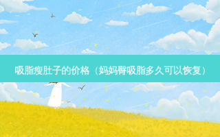 吸脂瘦肚子的价格（妈妈臀吸脂多久可以恢复）