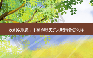 没割双眼皮，不割双眼皮扩大眼睛会怎么样