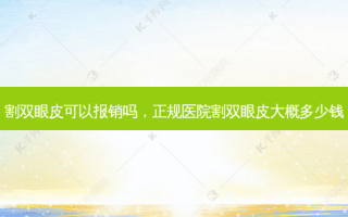 割双眼皮可以报销吗，正规医院割双眼皮大概多少钱