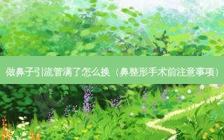 做鼻子引流管满了怎么换（鼻整形手术前注意事项）