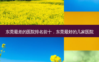 东莞最差的医院排名前十，东莞 *** 的几家医院