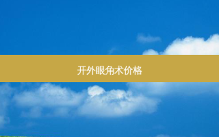 开外眼角术价格