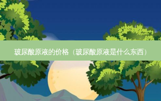 玻尿酸原液的价格（玻尿酸原液是什么东西）