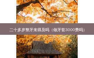 二十多岁整牙来得及吗（做牙套3000贵吗）