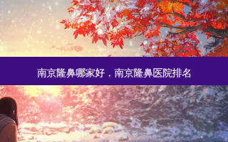 南京隆鼻哪家好，南京隆鼻医院排名