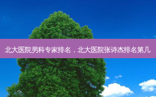 北大医院男科专家排名，北大医院张诗杰排名第几