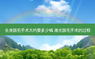 全身脱毛手术大约要多少钱 激光脱毛手术的过程