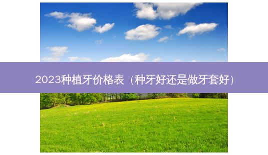 2023种植牙价格表（种牙好还是做牙套好）-第1张图片-容颜志 - 专注变美资讯