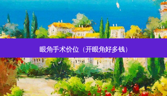 眼角手术价位(开眼角好多钱)-第1张图片-容颜志 - 专注变美资讯 眼角手术价位(开眼角好多钱)-第1张图片-容颜志 - 专注变美资讯