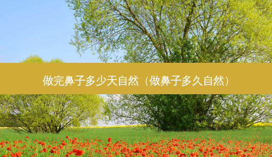 做完鼻子多少天自然(做鼻子多久自然)-第1张图片-容颜志 - 专注变美资讯 做完鼻子多少天自然(做鼻子多久自然)-第1张图片-容颜志 - 专注变美资讯