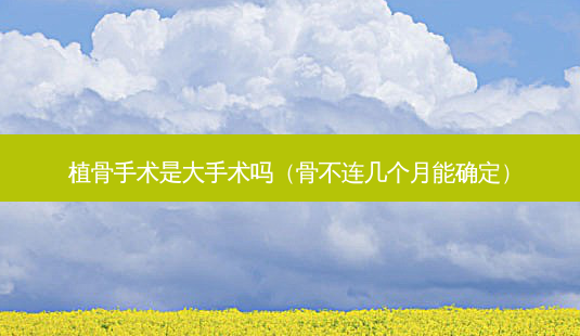 植骨手术是大手术吗(骨不连几个月能确定)-第1张图片-容颜志 - 专注变美资讯 植骨手术是大手术吗(骨不连几个月能确定)-第1张图片-容颜志 - 专注变美资讯