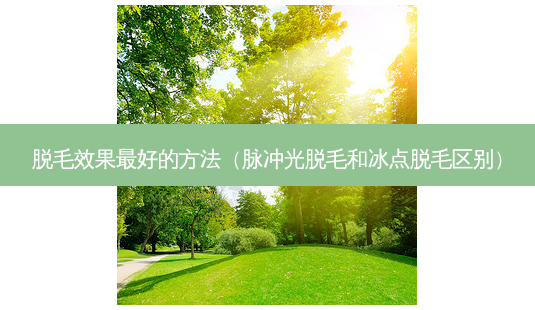 脱毛效果好的 *** （脉冲光脱毛和冰点脱毛区别）-第1张图片-容颜志 - 专注变美资讯