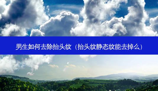 男生如何去除抬头纹（抬头纹静态纹能去掉么）-第1张图片-容颜志 - 专注变美资讯
