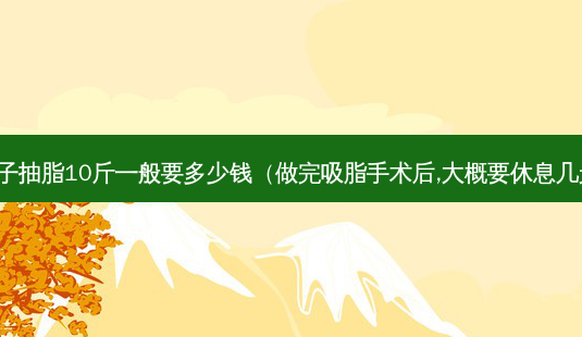 肚子抽脂10斤一般要多少钱(做完吸脂手术后,大概要休息几天)-第1张图片-容颜志 - 专注变美资讯 肚子抽脂10斤一般要多少钱(做完吸脂手术后,大概要休息几天)-第1张图片-容颜志 - 专注变美资讯