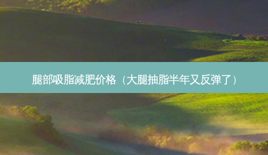 腿部吸脂减肥价格(大腿抽脂半年又反弹了)-第1张图片-容颜志 - 专注变美资讯 腿部吸脂减肥价格(大腿抽脂半年又反弹了)-第1张图片-容颜志 - 专注变美资讯