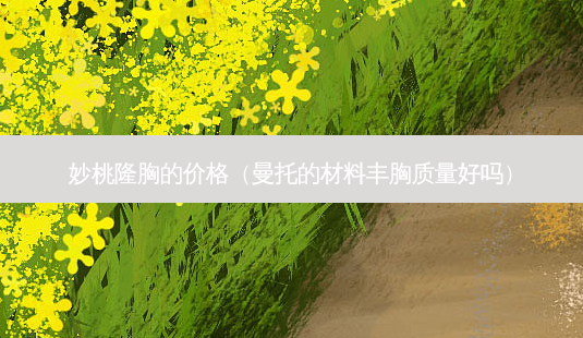 妙桃隆胸的价格(曼托的材料丰胸质量好吗)-第1张图片-容颜志 - 专注变美资讯 妙桃隆胸的价格(曼托的材料丰胸质量好吗)-第1张图片-容颜志 - 专注变美资讯