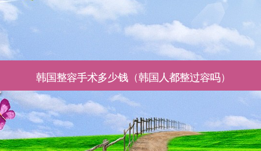韩国整容手术多少钱(韩国人都整过容吗)-第1张图片-容颜志 - 专注变美资讯 韩国整容手术多少钱(韩国人都整过容吗)-第1张图片-容颜志 - 专注变美资讯