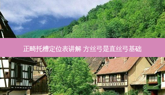 正畸托槽定位表讲解 方丝弓是直丝弓基础-第1张图片-容颜志 - 专注变美资讯