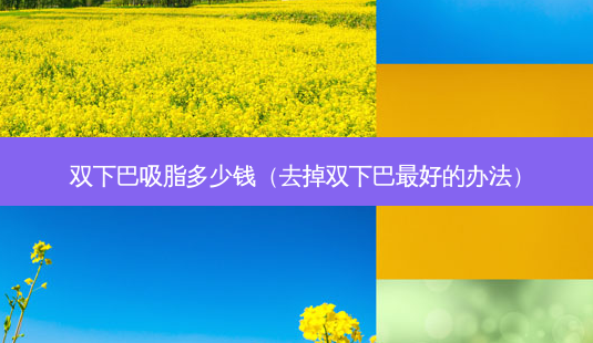 双下巴吸脂多少钱(去掉双下巴好的办法)-第1张图片-容颜志 - 专注变美资讯 双下巴吸脂多少钱(去掉双下巴好的办法)-第1张图片-容颜志 - 专注变美资讯